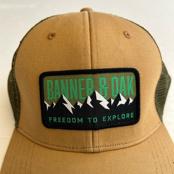 Banner & Oak Truckers Hat w/Bighorn Mountains Patch - Picture 2 of 12